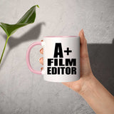 A+ Film Editor - 11oz Accent Mug Pink