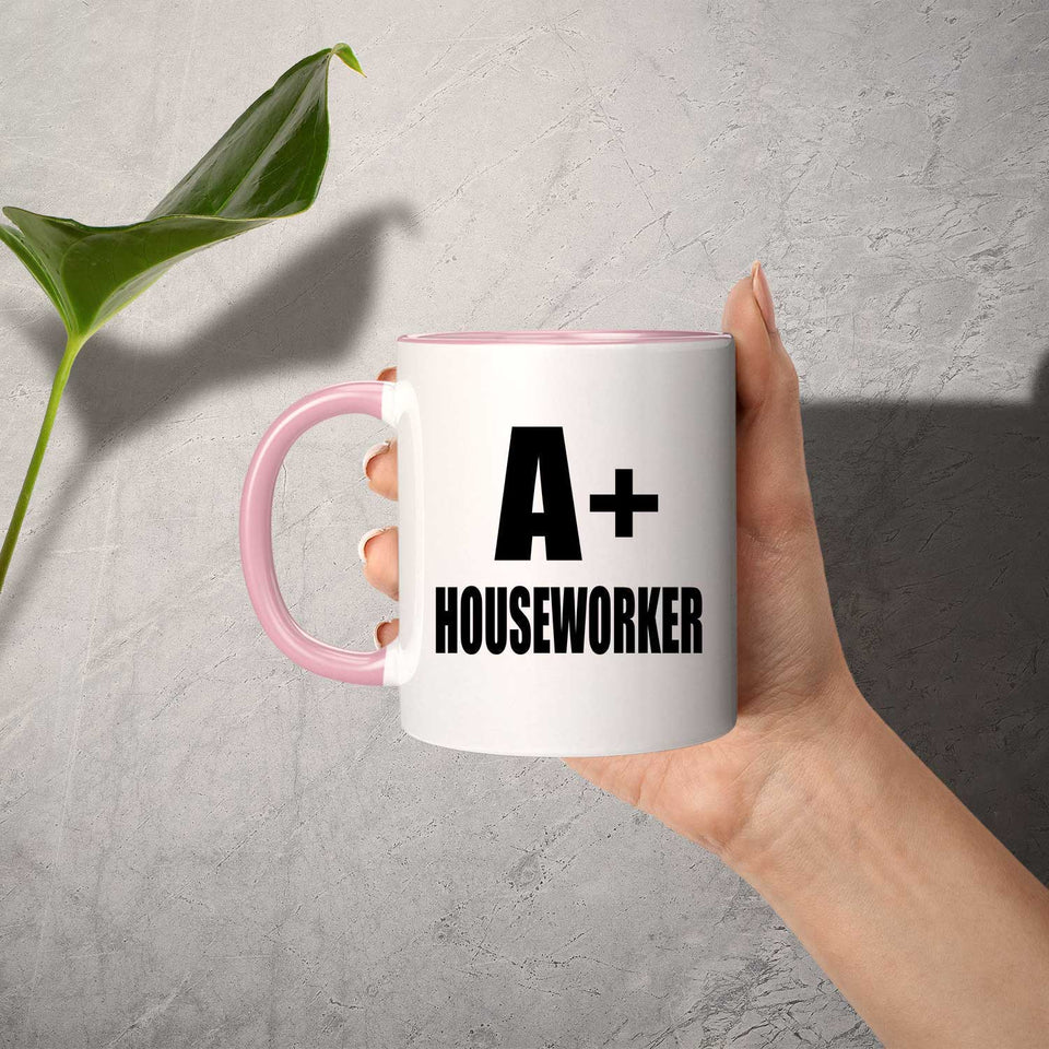 A+ Houseworker - 11oz Accent Mug Pink