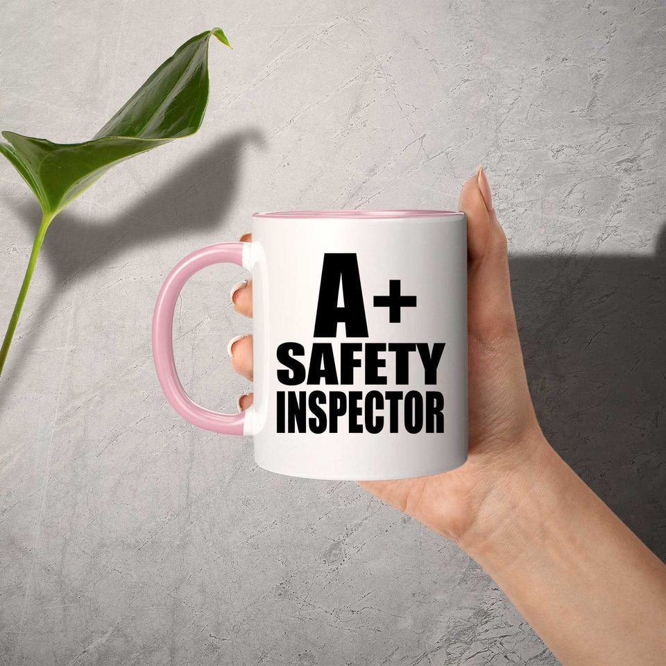A+ Safety Inspector - 11oz Accent Mug Pink
