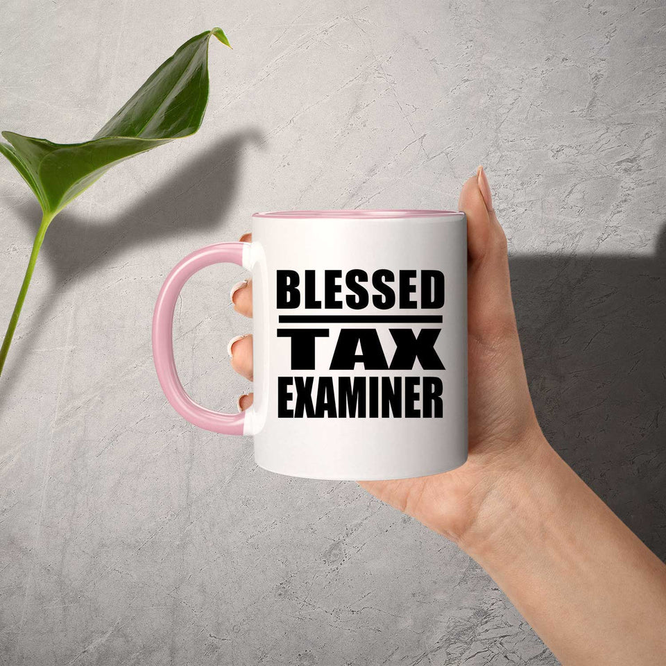Blessed Tax Examiner - 11oz Accent Mug Pink