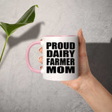 Proud Dairy Farmer Mom - 11oz Accent Mug Pink