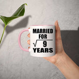 3rd Anniversary Married For Square Root of 9 Years - 11oz Accent Mug Pink