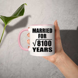 90th Anniversary Married For Square Root of 8100 Years - 11oz Accent Mug Pink