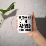 2nd Birthday Took Square Root of 4 Years To Look Good - 11oz Accent Mug Pink