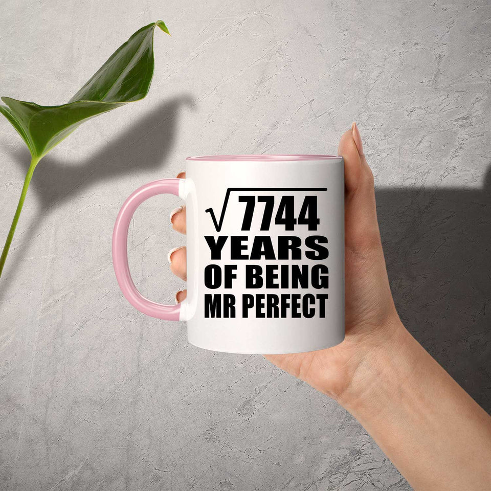 88th Anniversary Square Root of 7744 Years of Mr Perfect - 11oz Accent Mug Pink