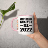 Market Research Analyst Established EST. 2022 - 11oz Accent Mug Pink