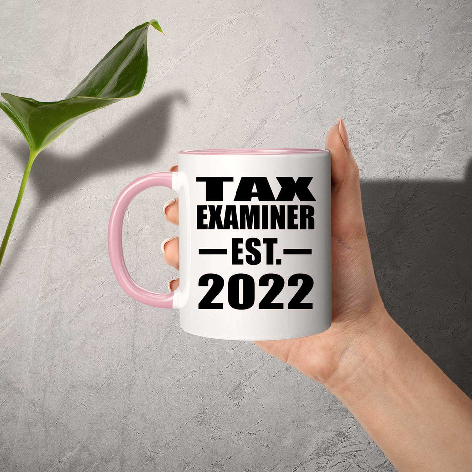Tax Examiner Established EST. 2022 - 11oz Accent Mug Pink
