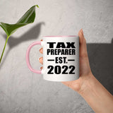 Tax Preparer Established EST. 2022 - 11oz Accent Mug Pink