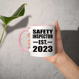Safety Inspector Established EST. 2023 - 11oz Accent Mug Pink
