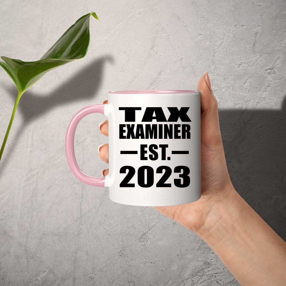 Tax Examiner Established EST. 2023 - 11oz Accent Mug Pink