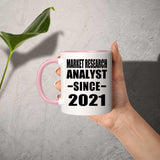 Market Research Analyst Since 2021 - 11oz Accent Mug Pink