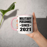Military Personnel Since 2021 - 11oz Accent Mug Pink