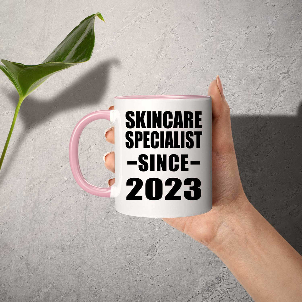 Skincare Specialist Since 2023 - 11oz Accent Mug Pink