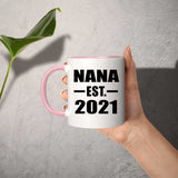 Nana Established EST. 2021 - 11oz Accent Mug Pink