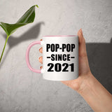 Pop-Pop Since 2021 - 11oz Accent Mug Pink
