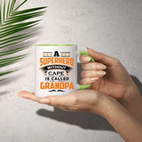 A Superhero Without Cape is Called Grandpa - 11oz Accent Mug Green