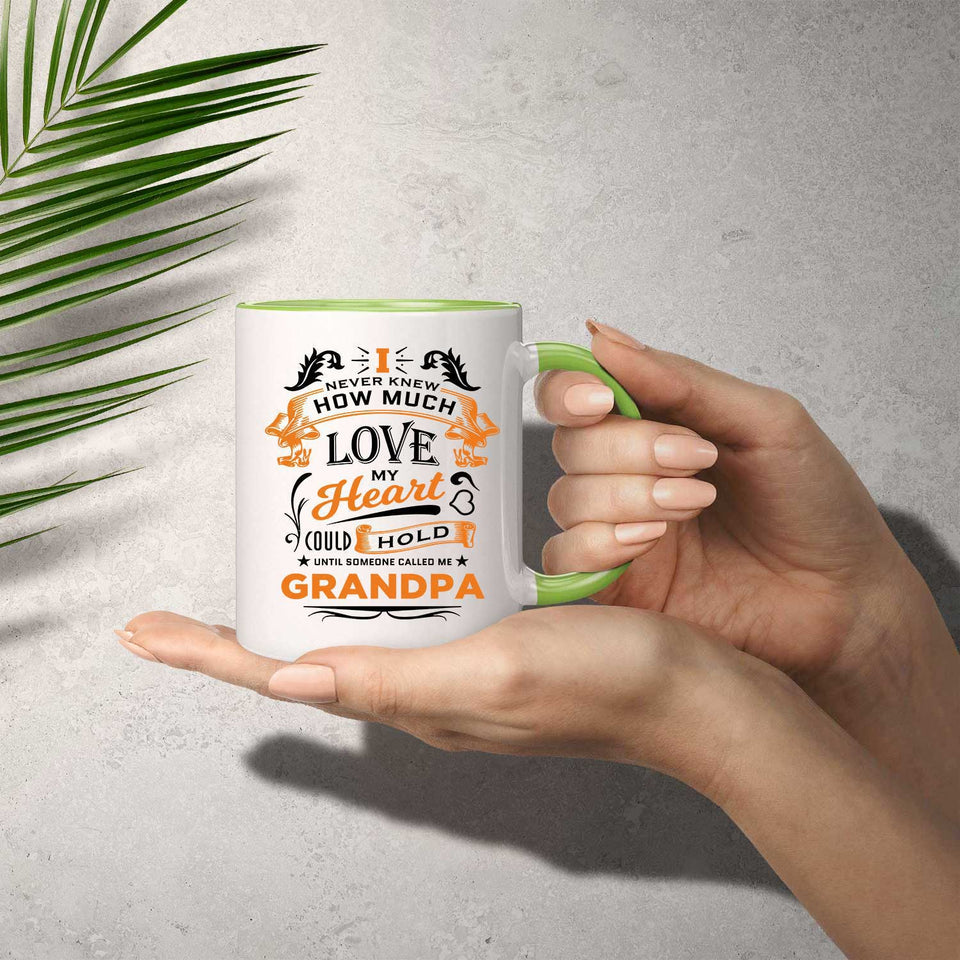 How Much Love Could Hold Until Called Me Grandpa - 11oz Accent Mug Green