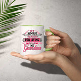 My Biggest Reason For Living Calls Me Grandma - 11oz Accent Mug Green