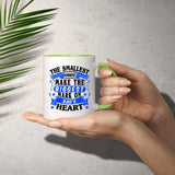 The Smallest Hands Make The Biggest Mark On Dad's Heart - 11oz Accent Mug Green