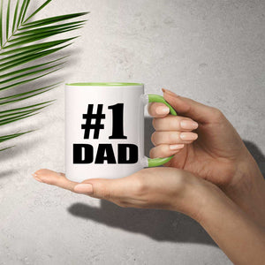 Number One #1 Dad - 11oz Accent Mug Green