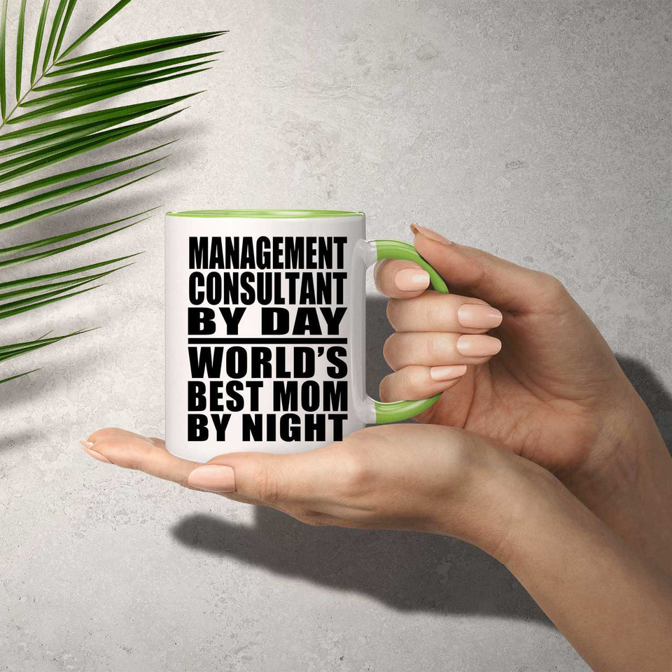 Management Consultant By Day World's Best Mom By Night - 11oz Accent Mug Green