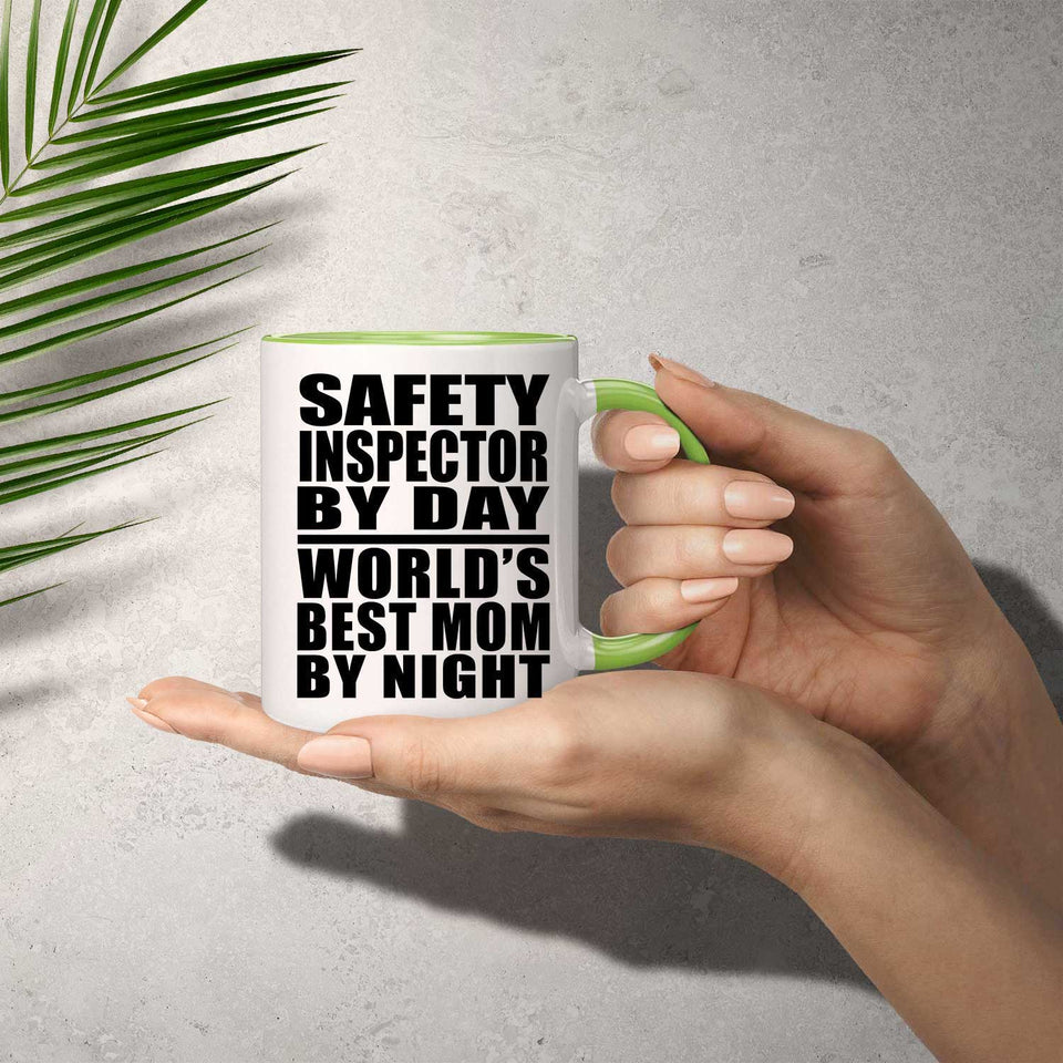 Safety Inspector By Day World's Best Mom By Night - 11oz Accent Mug Green