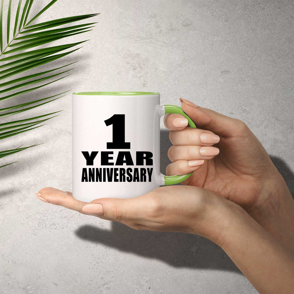 1st Anniversary 1 Year - 11oz Accent Mug Green