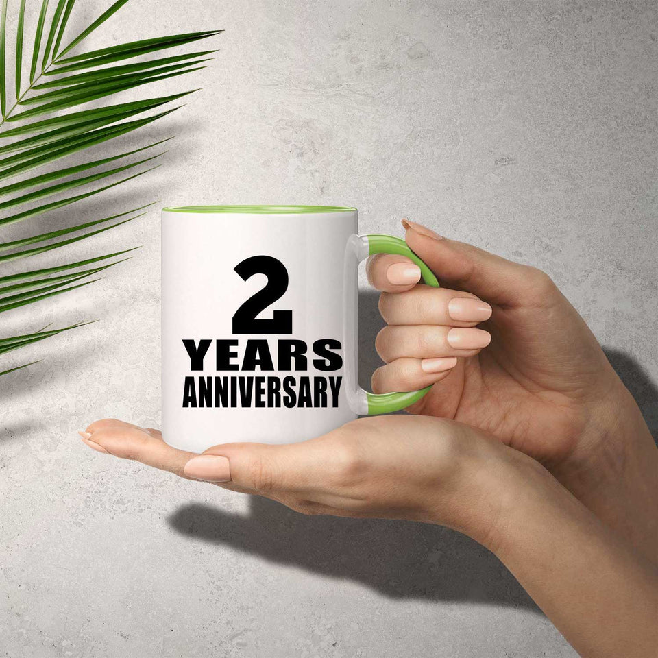 2nd Anniversary 2 Years - 11oz Accent Mug Green