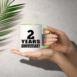 2nd Anniversary 2 Years - 11oz Accent Mug Green