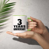 3rd Anniversary 3 Years - 11oz Accent Mug Green