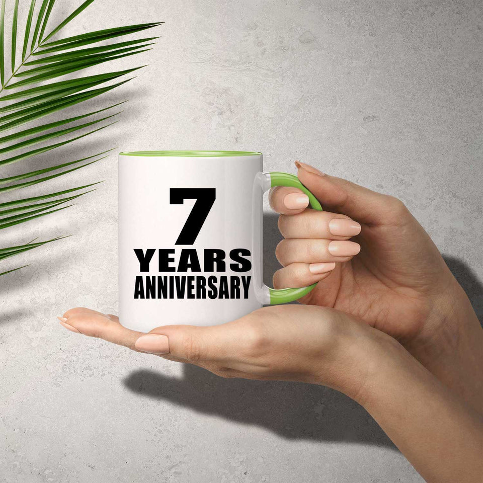 7th Anniversary 7 Years - 11oz Accent Mug Green