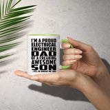 Proud Electrical Engineer Dad Of Awesome Son - 11oz Accent Mug Green