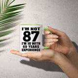87th Birthday I'm Not 87 I'm 18 With 69 Years Experience - 11oz Accent Mug Green