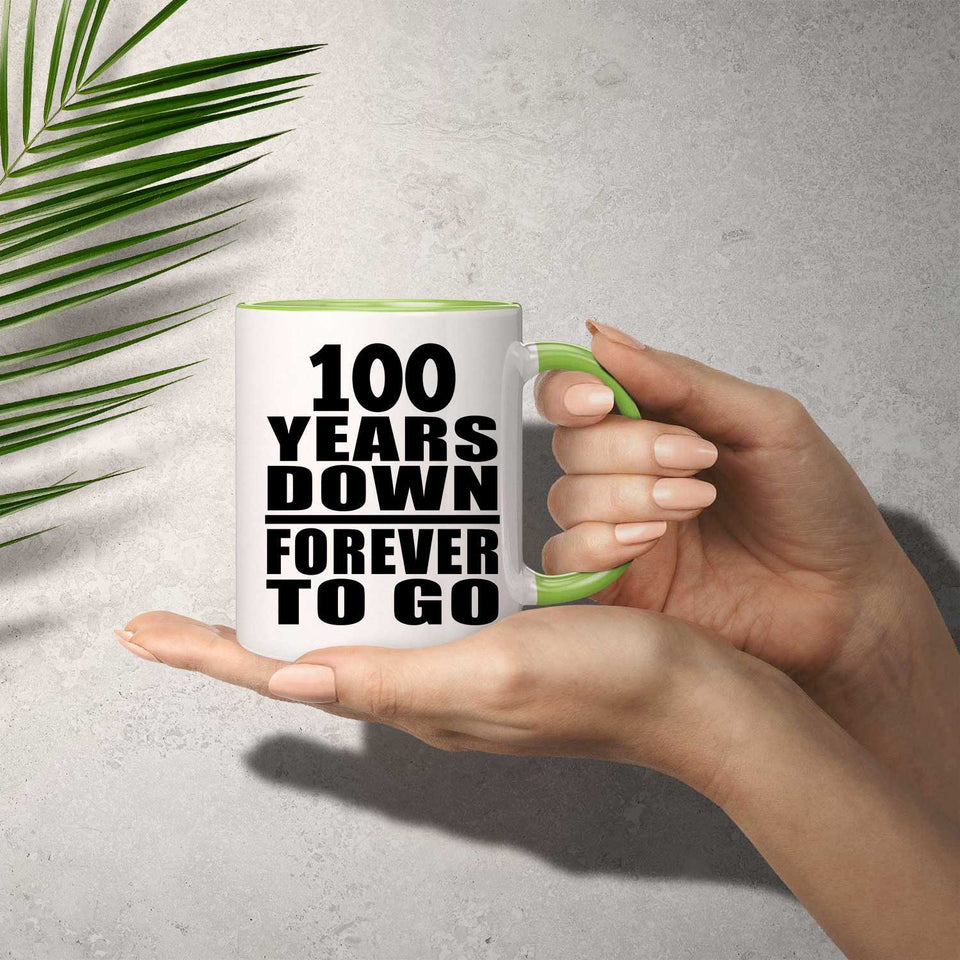 100th Anniversary 100 Years Down Forever to Go - 11oz Accent Mug Green