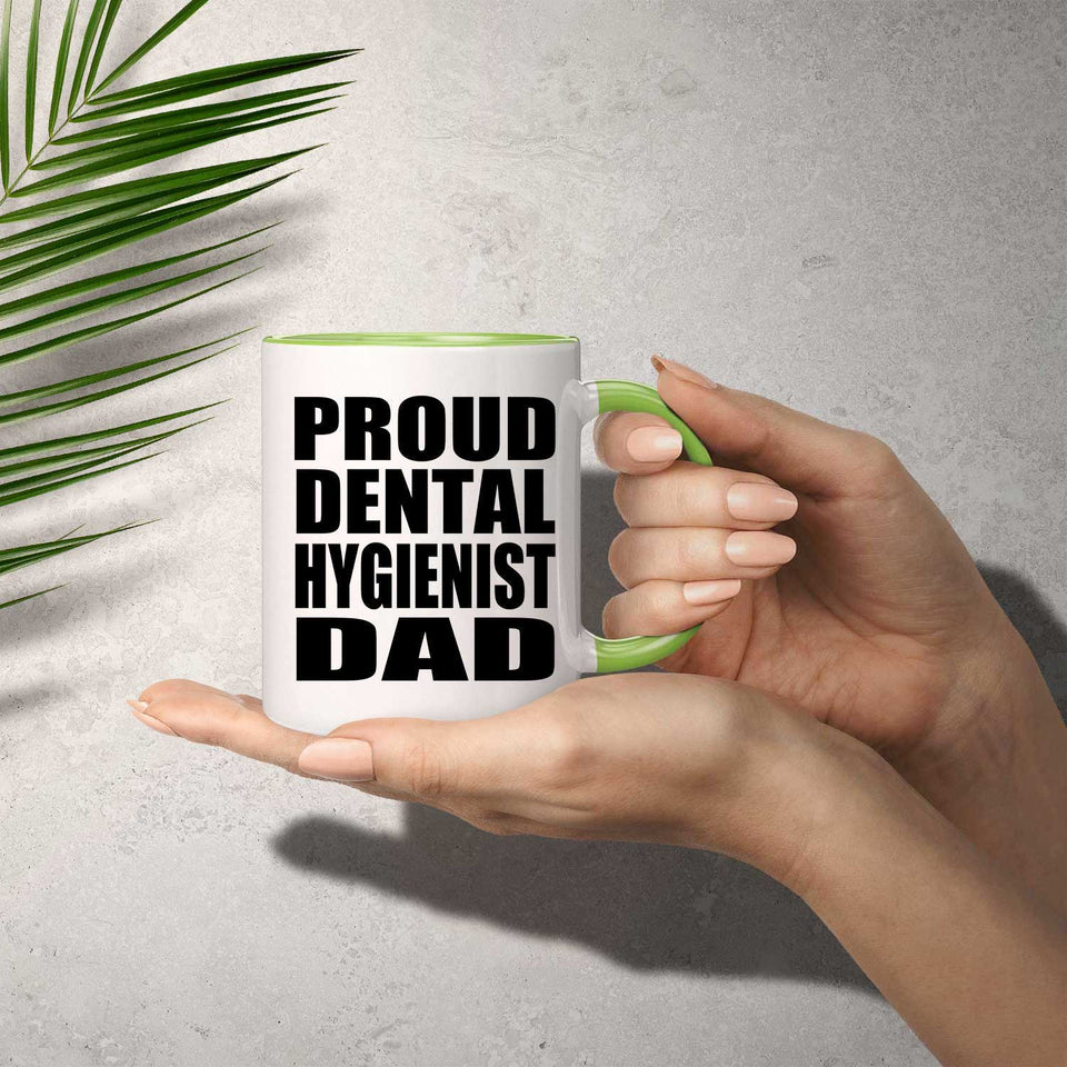 Proud Dental Hygienist Dad - 11oz Accent Mug Green