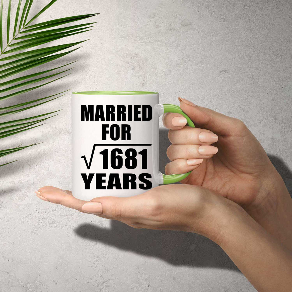 41st Anniversary Married For Square Root of 1681 Years - 11oz Accent Mug Green