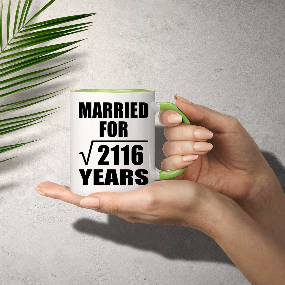 46th Anniversary Married For Square Root of 2116 Years - 11oz Accent Mug Green