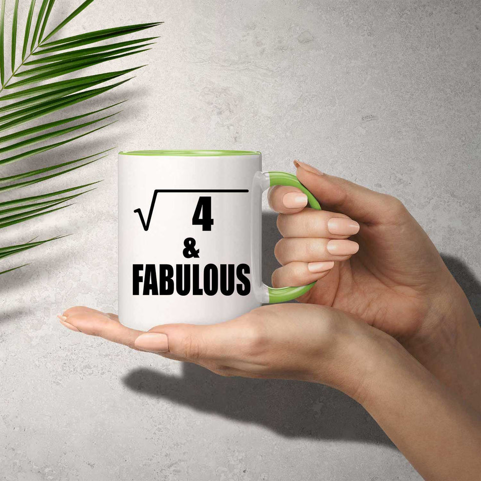 2nd Birthday Square Root of 4 & Fabulous - 11oz Accent Mug Green