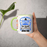 Grandpa Is An Angel Takes You Under His Wings - 11oz Accent Mug Green