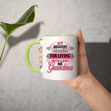 My Biggest Reason For Living Calls Me Grandma - 11oz Accent Mug Green