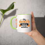 My Favorite People Call Me Grandpa - 11oz Accent Mug Green