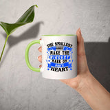 The Smallest Hands Make The Biggest Mark On Dad's Heart - 11oz Accent Mug Green