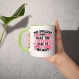 The Smallest Hands Make The Biggest Mark On Mom's Heart - 11oz Accent Mug Green