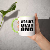 World's Best Oma - 11oz Accent Mug Green