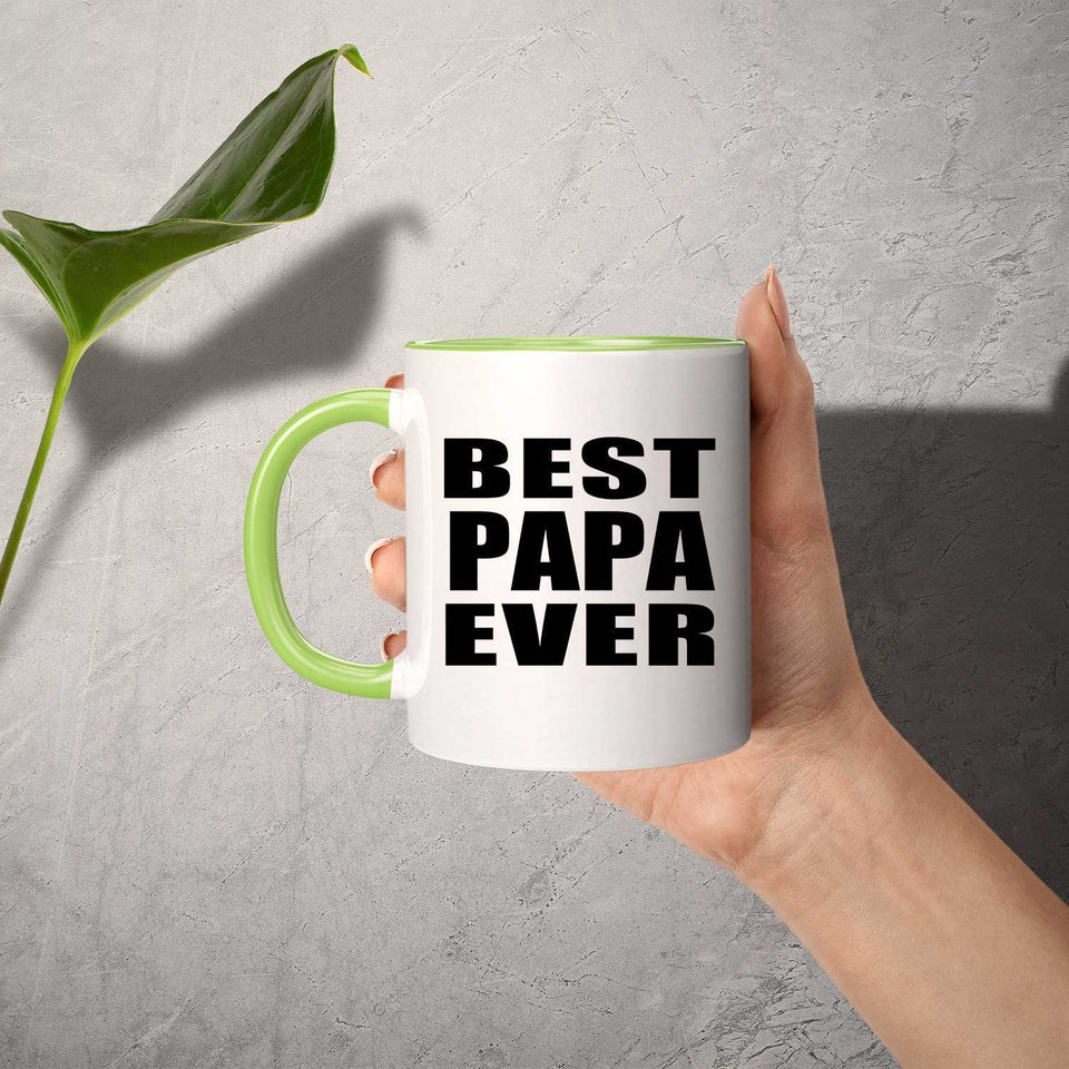 Best Papa Ever - 11oz Accent Mug Green