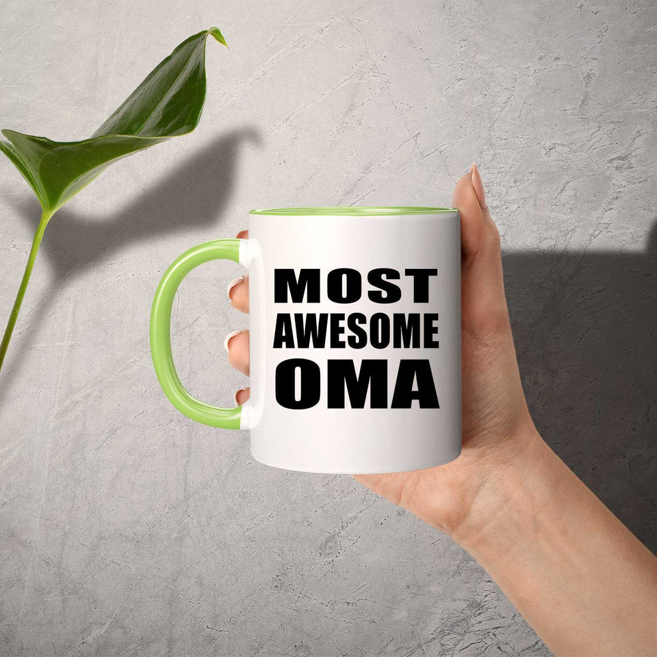 Most Awesome Oma - 11oz Accent Mug Green