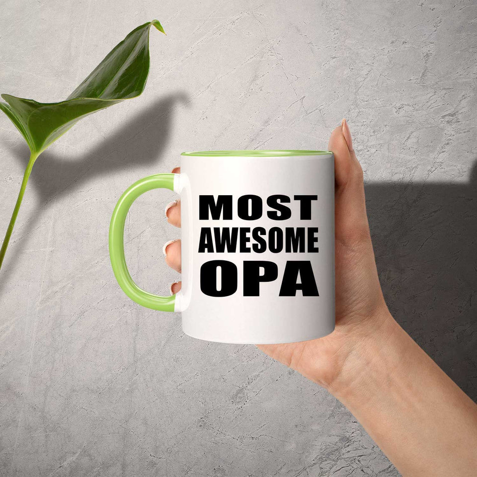 Most Awesome Opa - 11oz Accent Mug Green