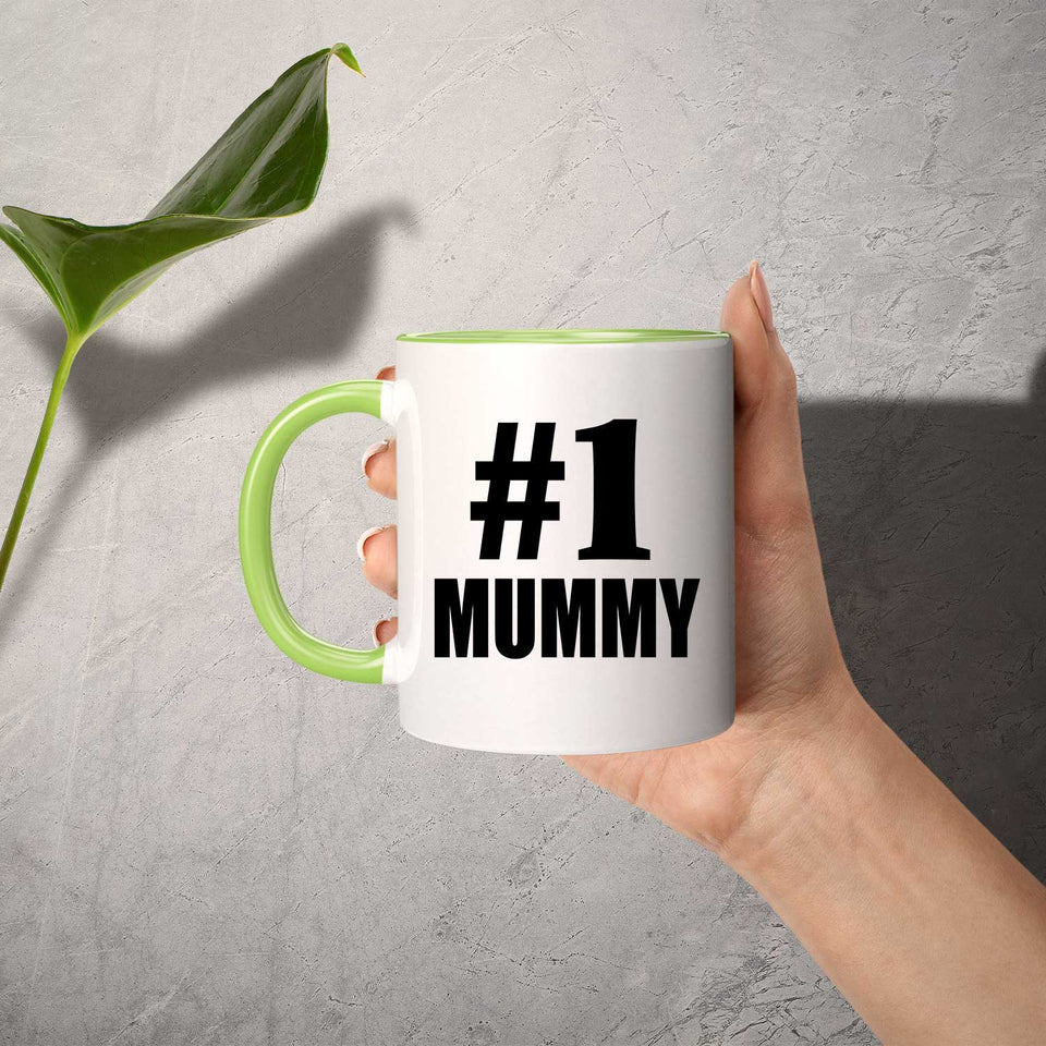 Number One #1 Mummy - 11oz Accent Mug Green