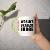 World's Okayest Judge - 11oz Accent Mug Green