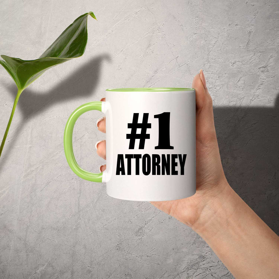 Number One #1 Attorney - 11oz Accent Mug Green